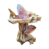 Teak root standing sink
