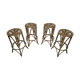 4 vintage rattan stools