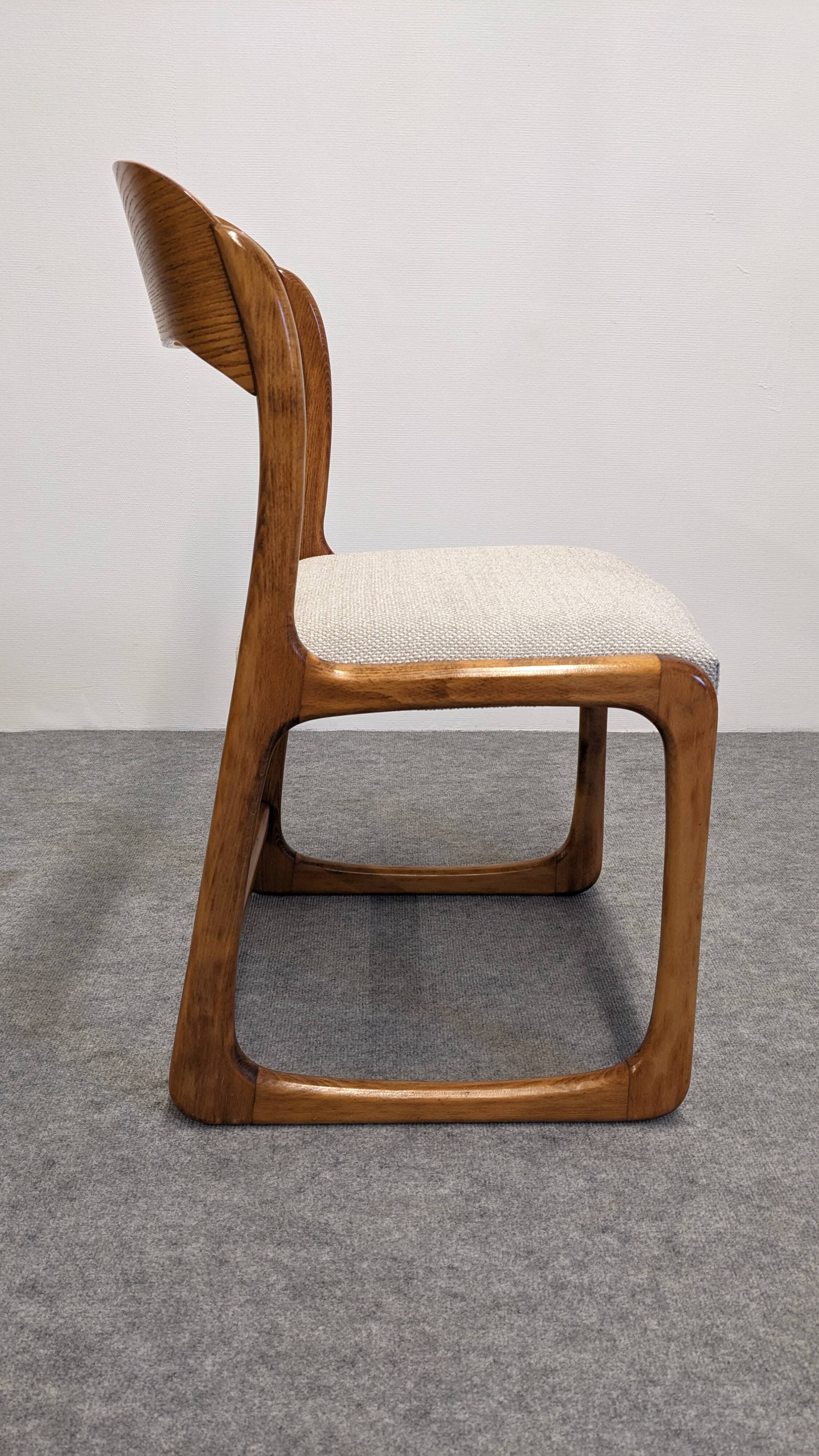 Set of 4 Baumann sled chairs, France circa 1970.