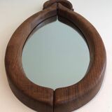 Brutalist mirror in oval shape 1950 - 30,5x59,5cm