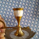 Mother-of-pearl brass candlesticks