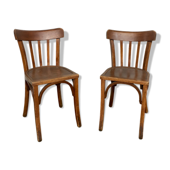 Paire de chaises bistrot et bohème 1950