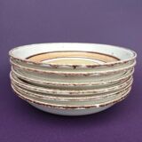 Set 11 plates Gien France model Etna spirals bohemian retro 1970