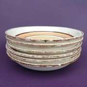 Set 11 plates Gien France model Etna spirals bohemian retro 1970