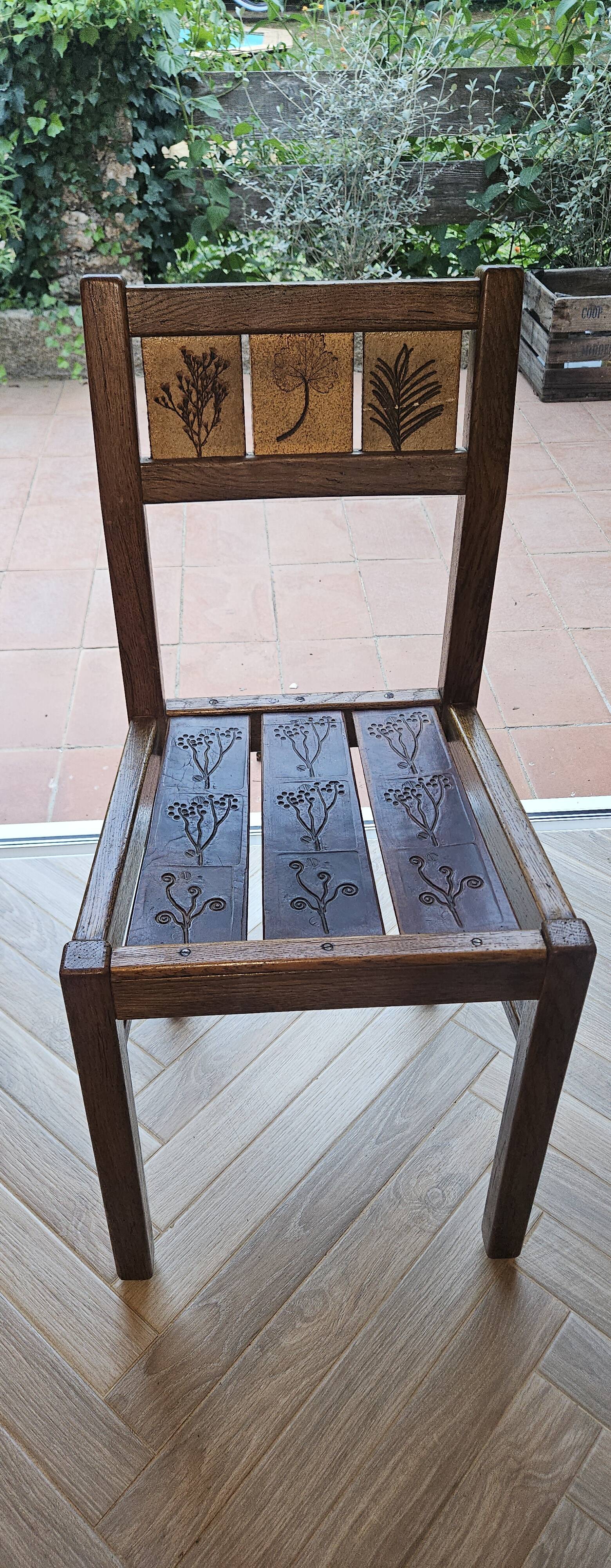 Roger Capron – Ensemble table de salle à manger et 4 chaises