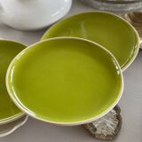 6 glazed ceramic dessert plates