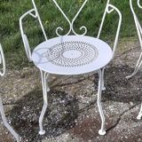 4 garden armchairs 1900 in wrought iron
