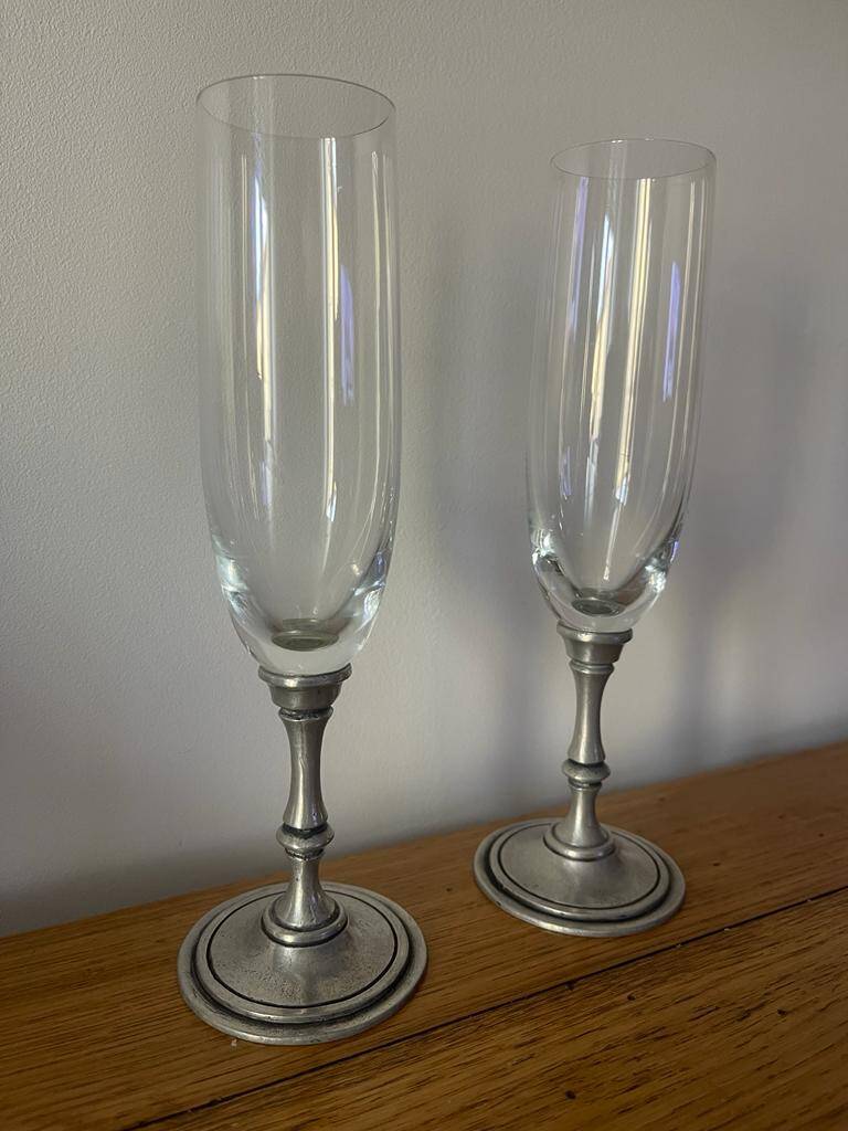 Deux coupes à champagne en cristal