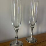 Deux coupes à champagne en cristal