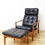 Arne Vodder Lounge Chair & Ottomane FD 164 for France & Søn