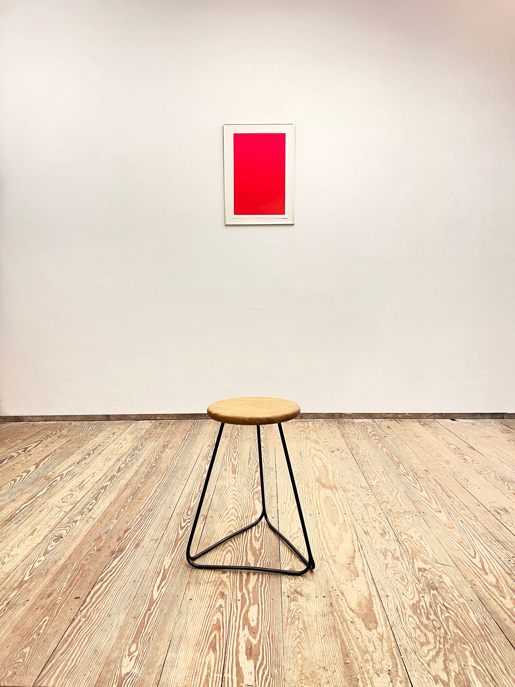 Bar stool in steel and oak