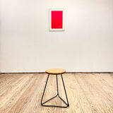 Bar stool in steel and oak