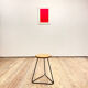 Bar stool in steel and oak