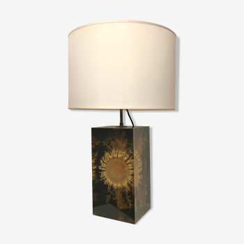 Lampe résine avec inclusion cardabelle, 1970