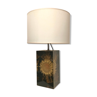 Lampe résine avec inclusion cardabelle, 1970