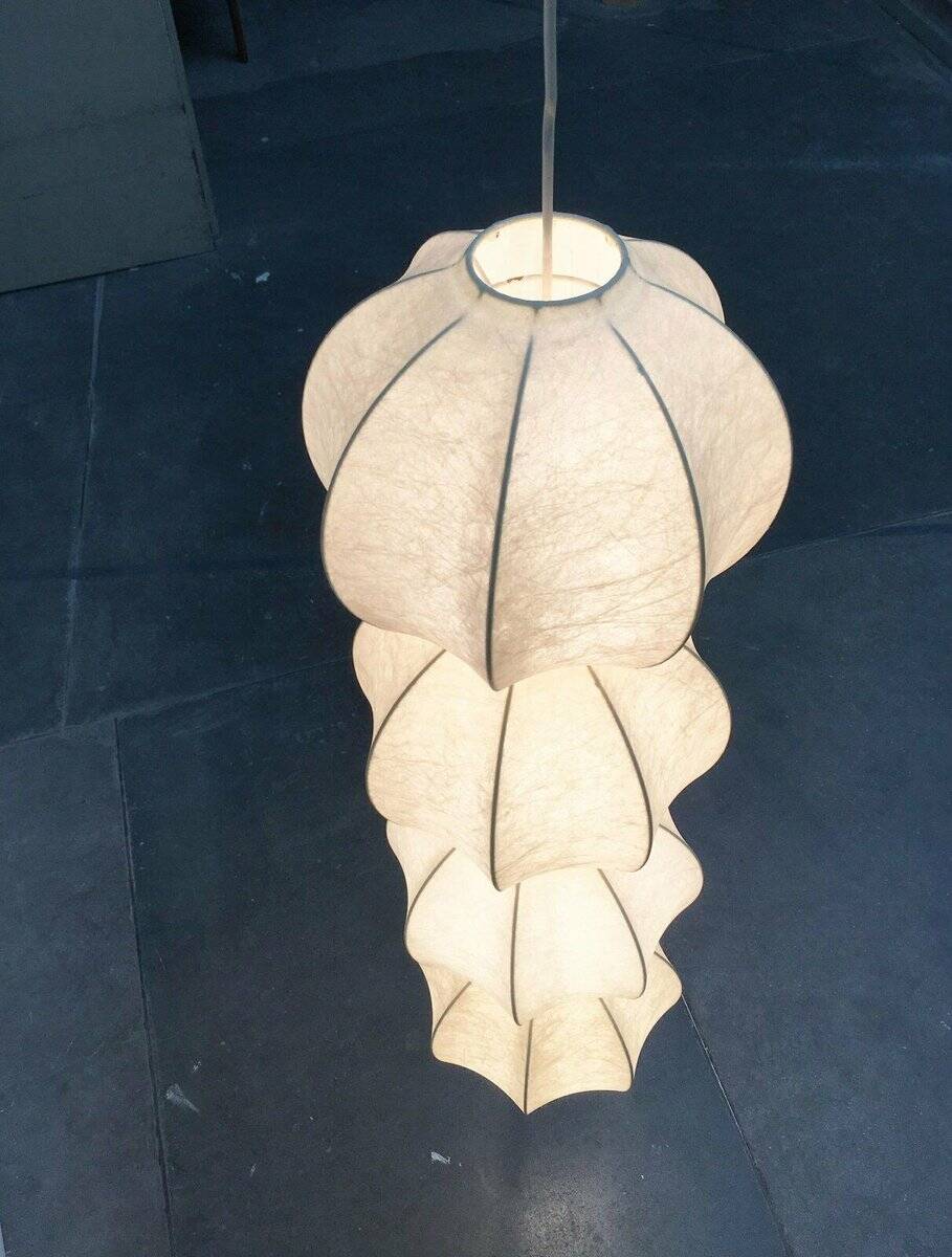 Mid-Century Modern German Cocoon Pendant Lamp by Friedel Wauer for Goldkant Leuchten, 1960s