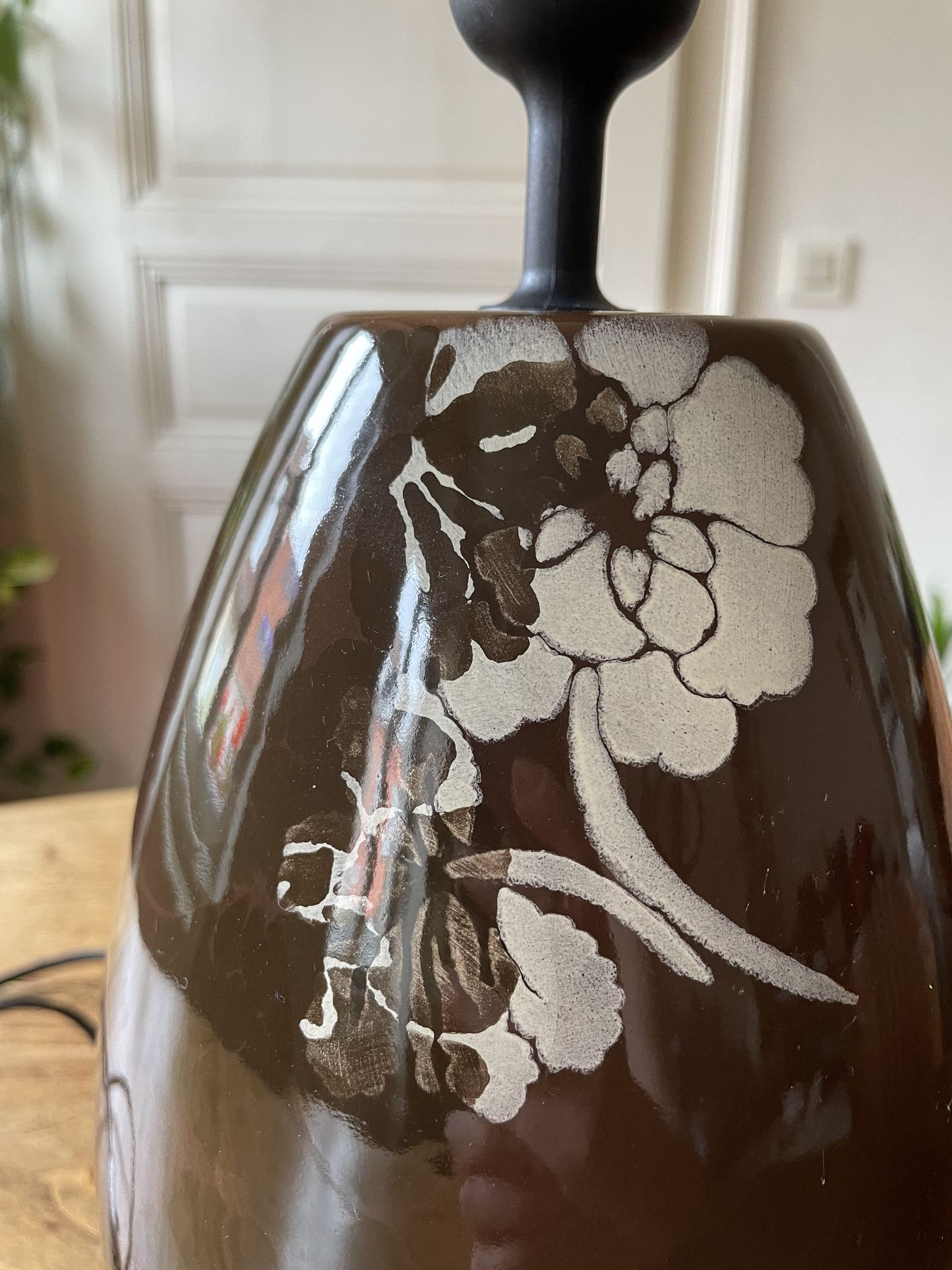 Large Koralcoa table lamp base, in ceramic