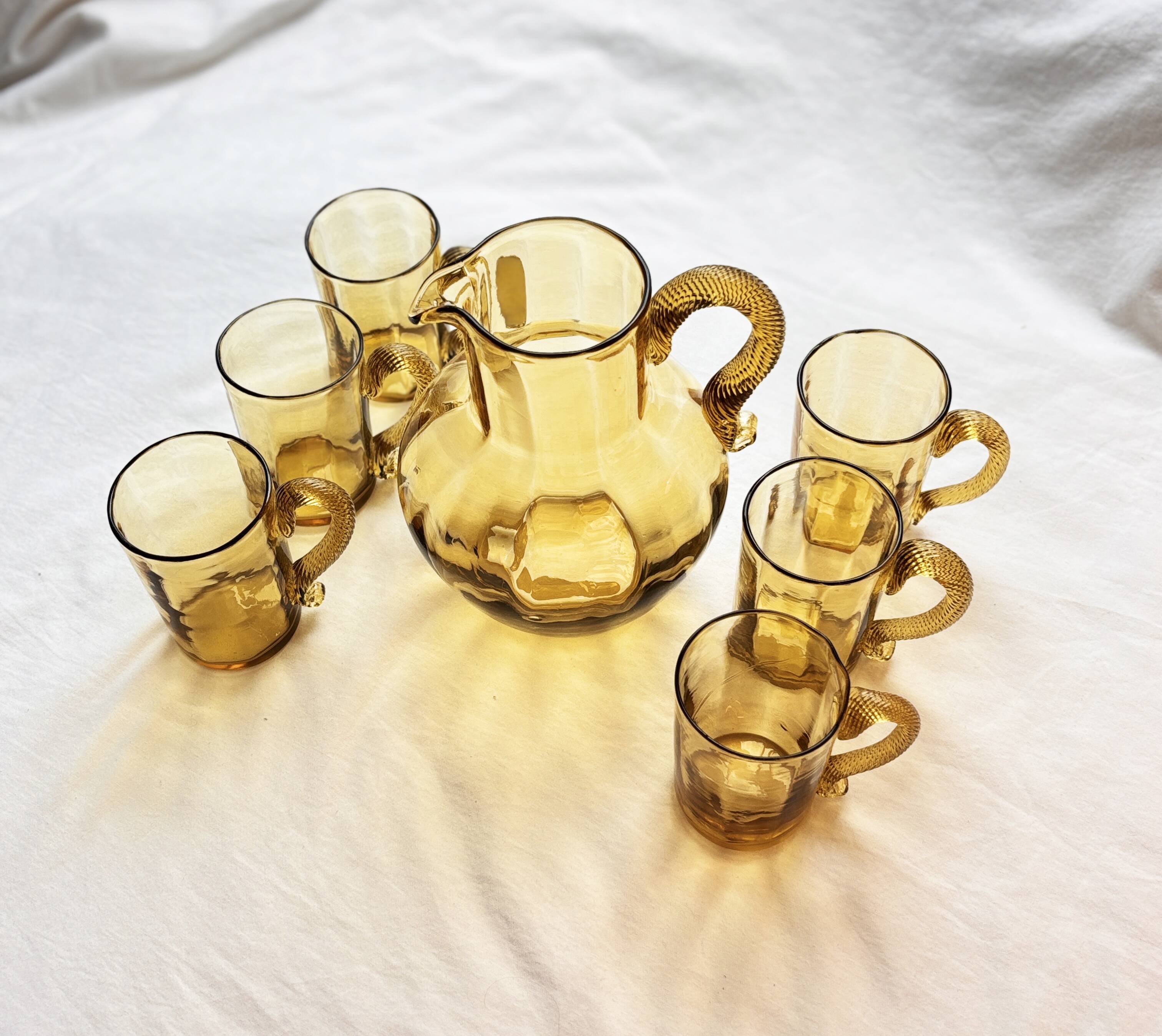 Service à orangeade, 1 cruche et 5 verres