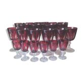 24 ruby red foot glasses per darc crystal