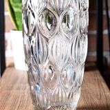 Vase vintage en verre lourd clair par Rudolfova Huť / République tchèque / années 1960