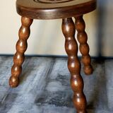 Vintage solid-turned wood tripod tripod