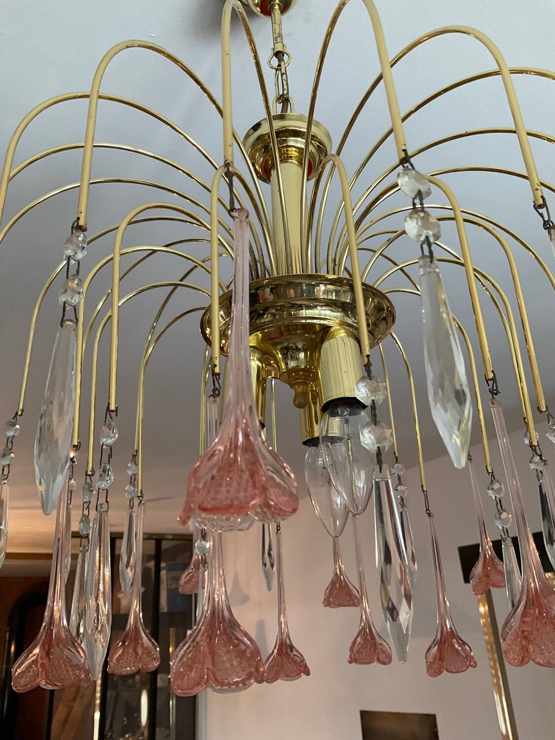 Lustre à pampilles vintage des années 70