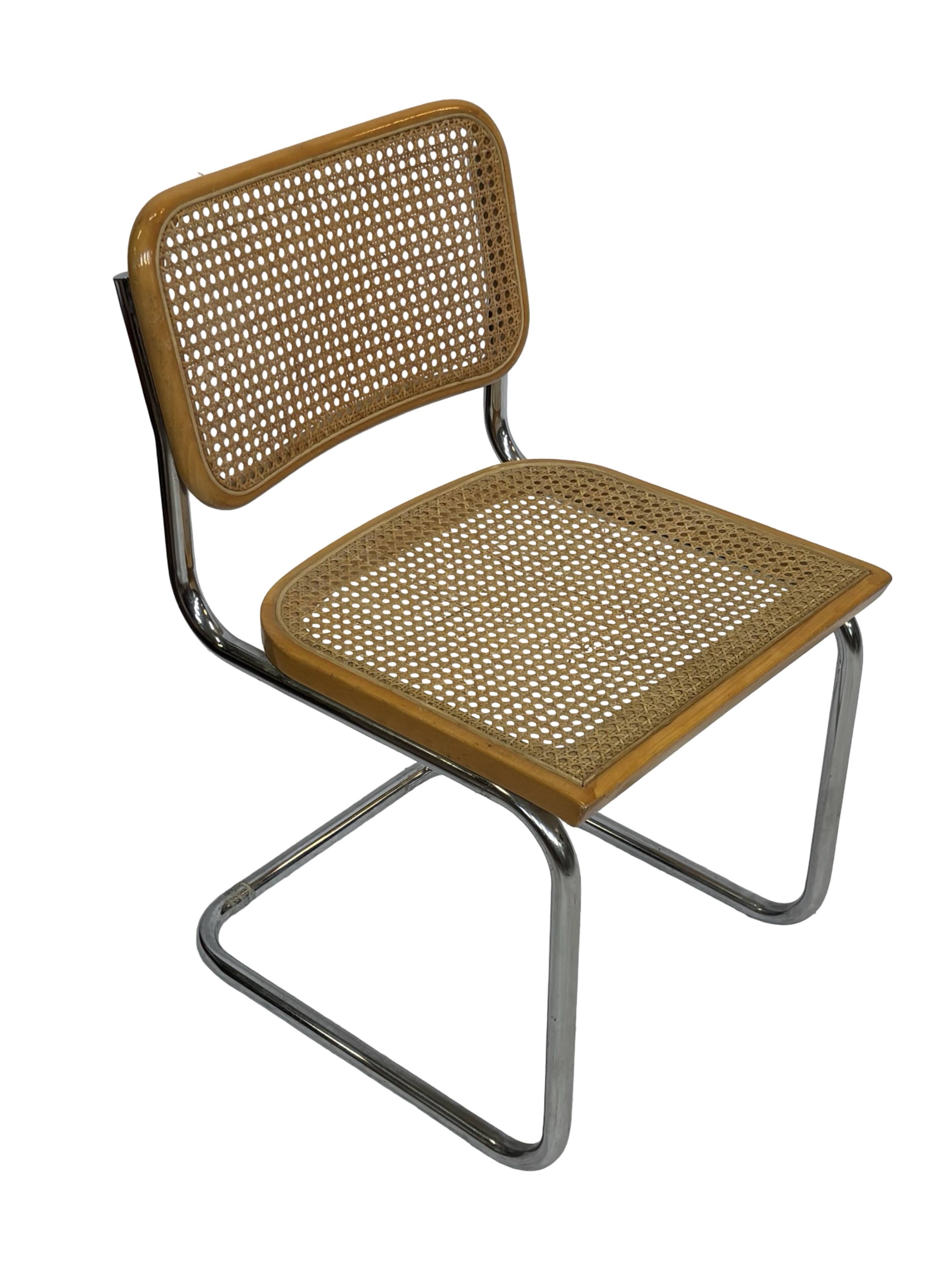 Set of 4 chairs Cesca B32 designed by Marcel Breuer design made in Italy