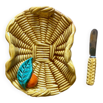 Vallauris vintage ceramic basket