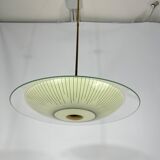 Lustre en verre incurvé du milieu du siècle des années 50