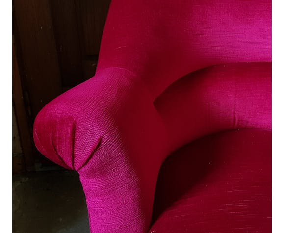 Red velvet armchair