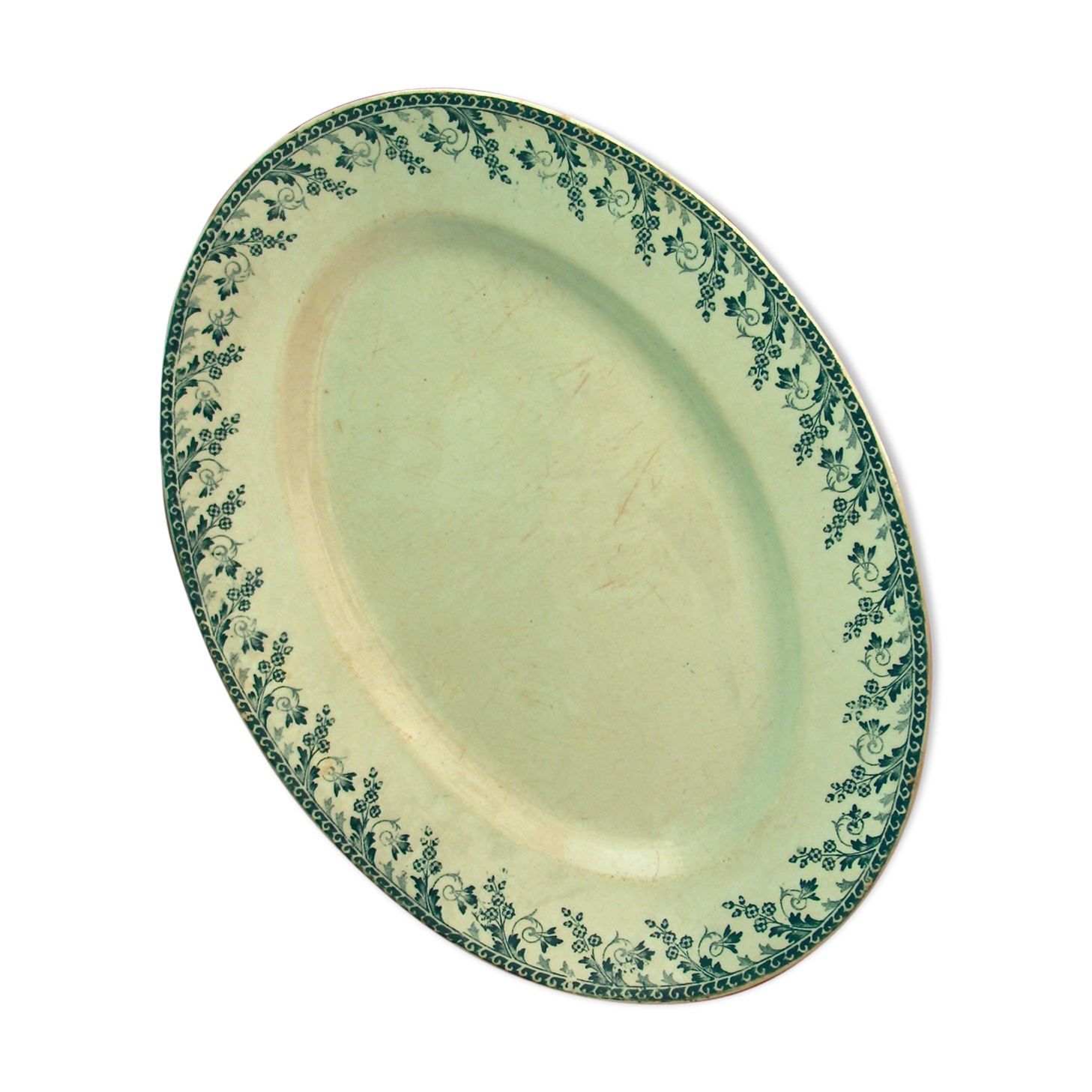 Ancient ravier oval dish in Terre de Fer