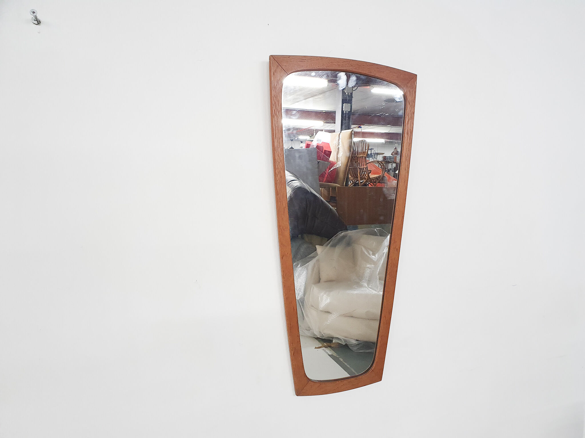Scandinavian Modern teak mirror Denmark 1960’s 77x37cm