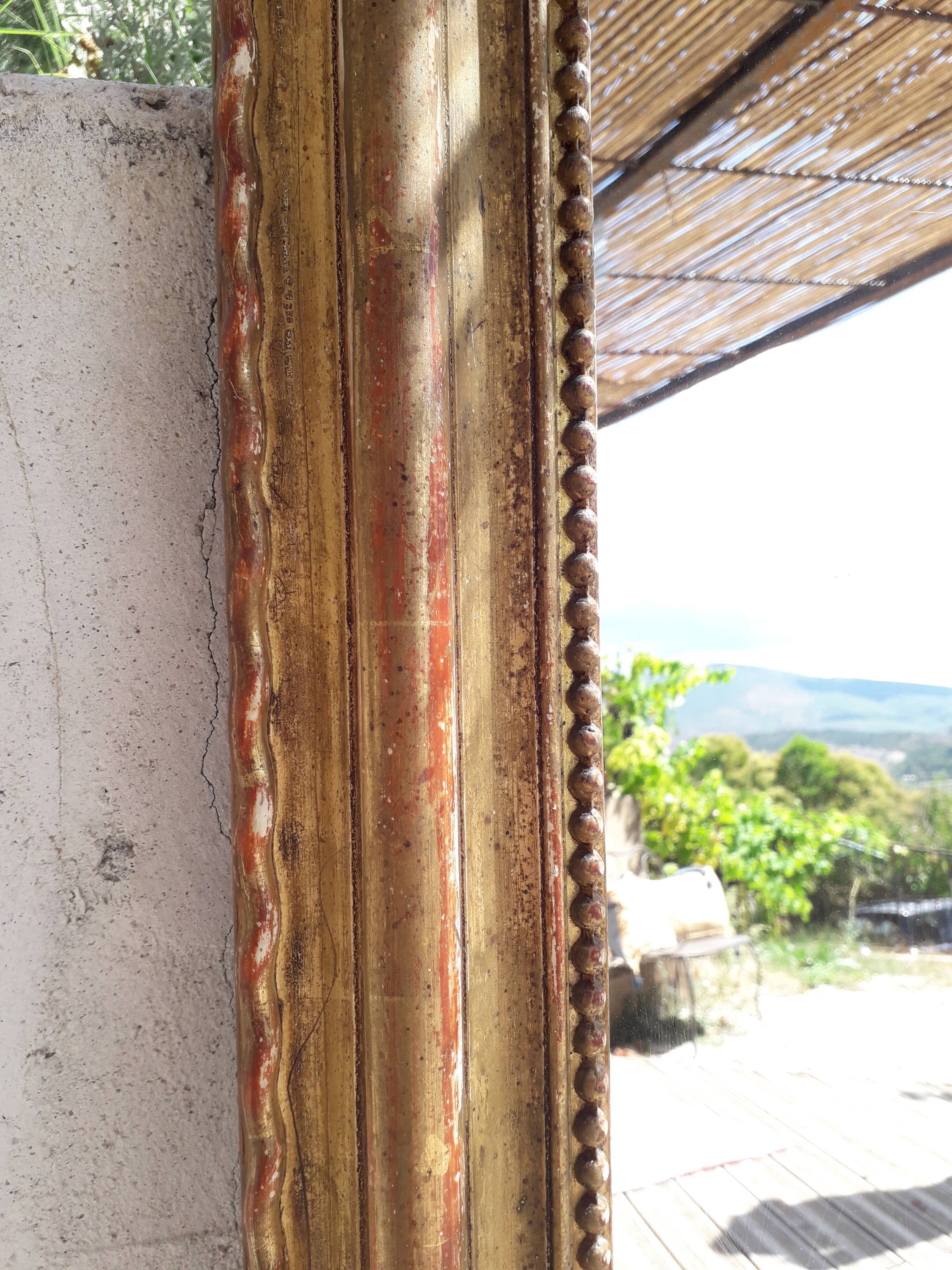 Mirror Louis Philippe patina of origin with its gold leaf