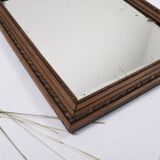 Grand miroir ancien 65cm, cadre en bois sculpté