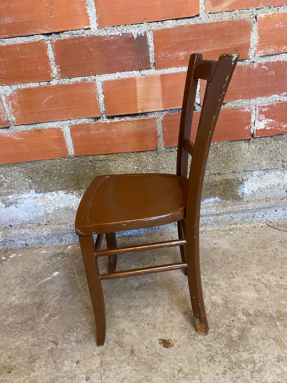 Antique Luterma style bistro chair vintage brown wood