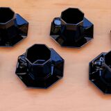 Set of 6 cups and under black vintage cups