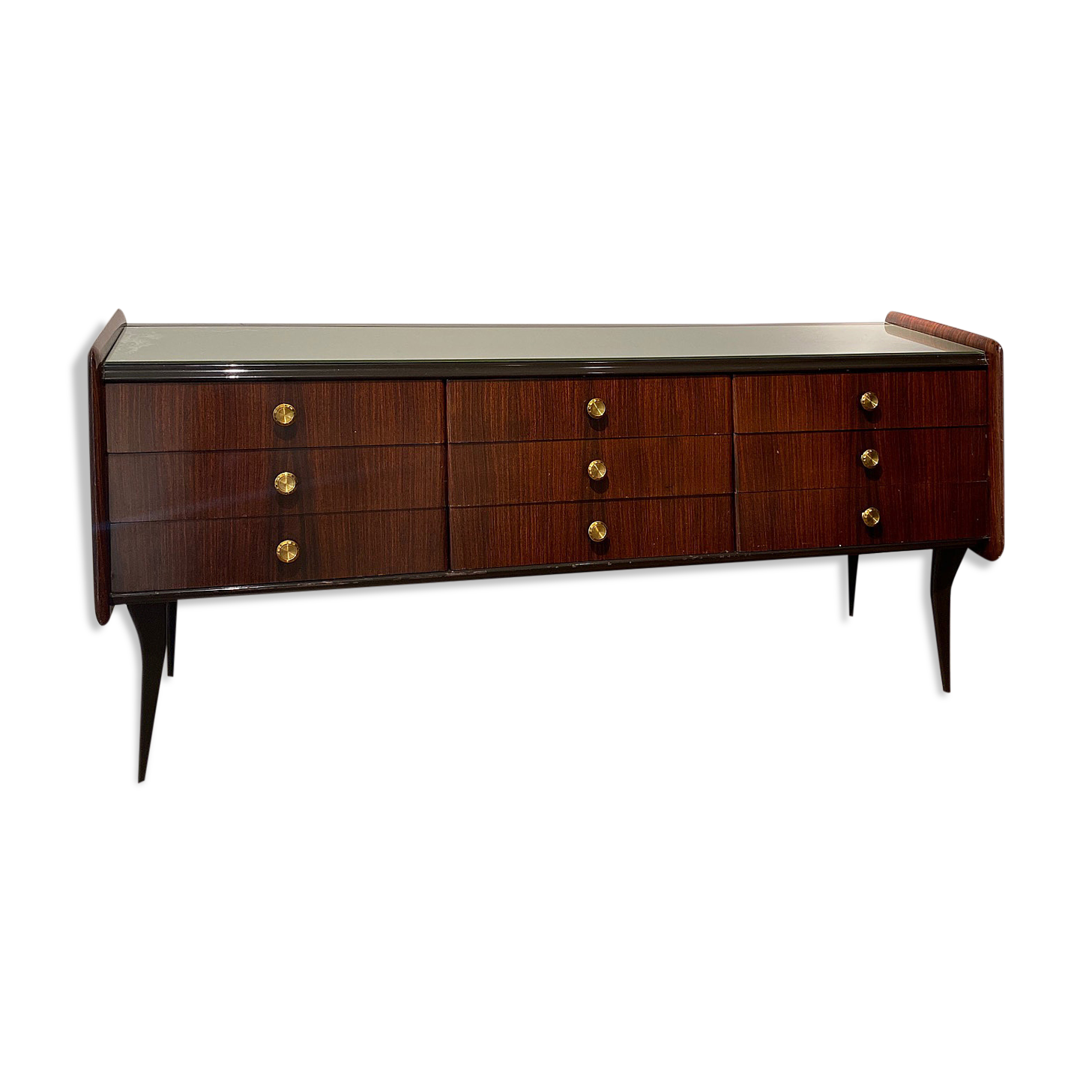 Nine Drawers Italian Mid-Century Chest of Drawers