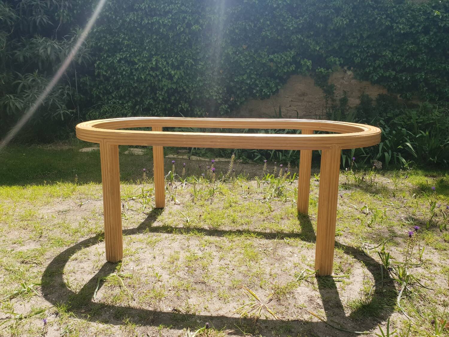 Rattan dining table 1980