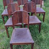 Set of 6 art deco chairs.