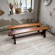 Paire de bancs noyer 1900