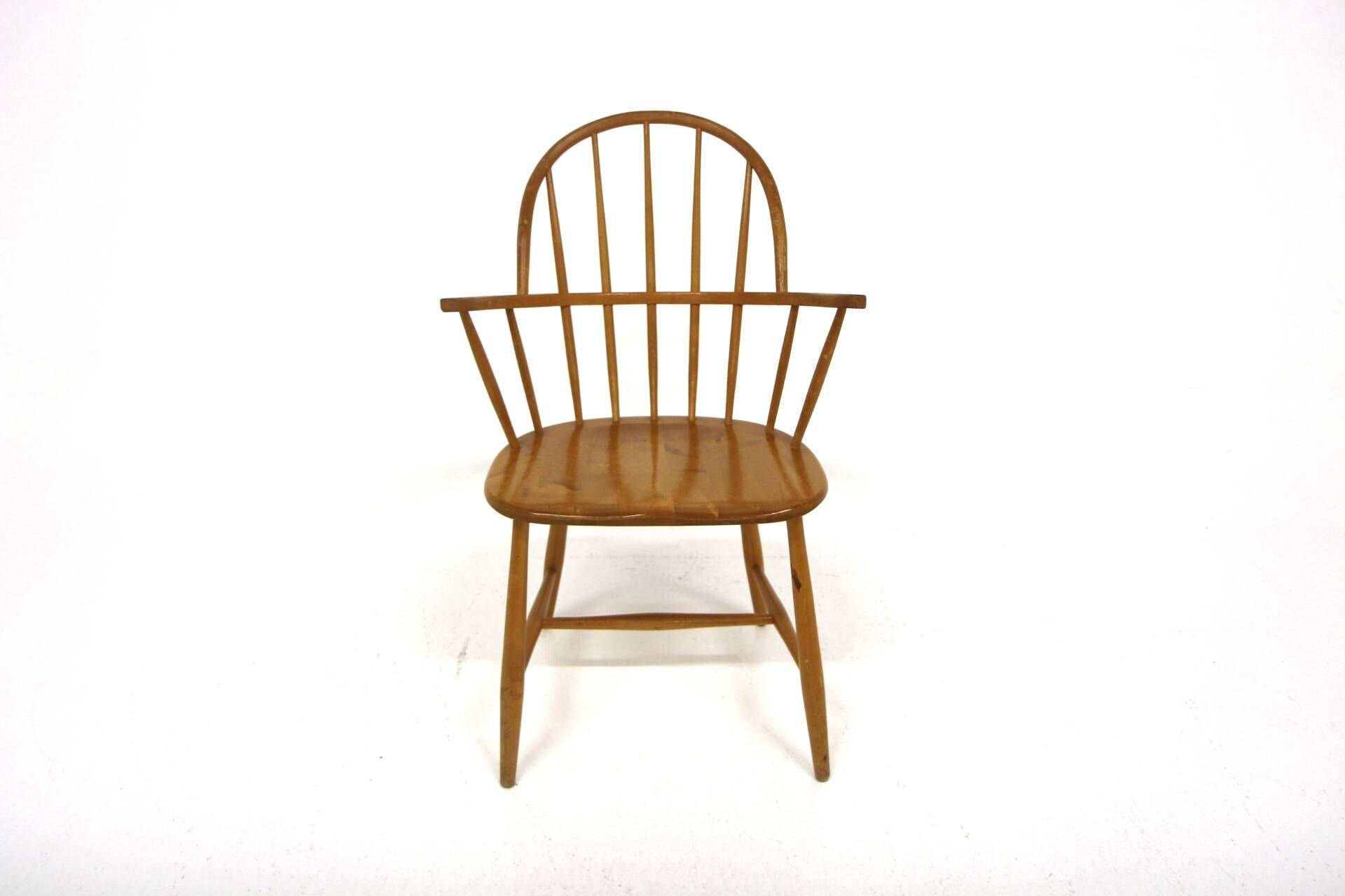 Scandinavian beech armchair "Pinnstol", Sweden, 1960