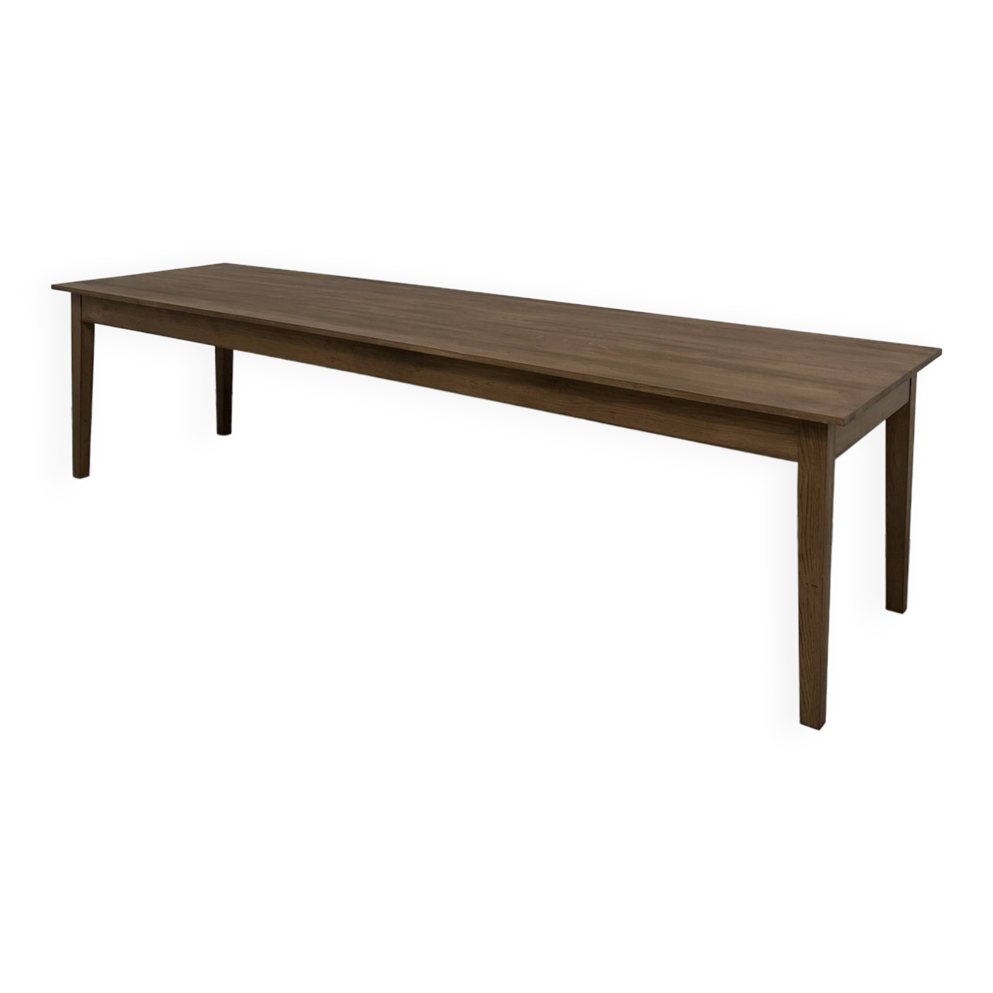 "Dark Brown" farmhouse table in solid oak, 300 x 90 cm