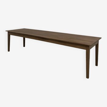 “Dark Brown” farm table in solid oak 300 x 90 cm