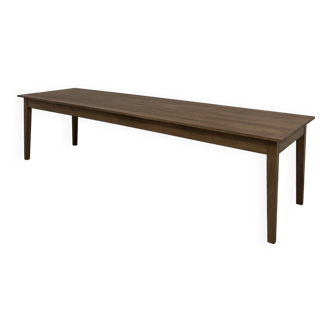 "Dark Brown" farmhouse table in solid oak 300 X 90 cm