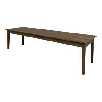 “Dark Brown” farm table in solid oak 300 x 90 cm