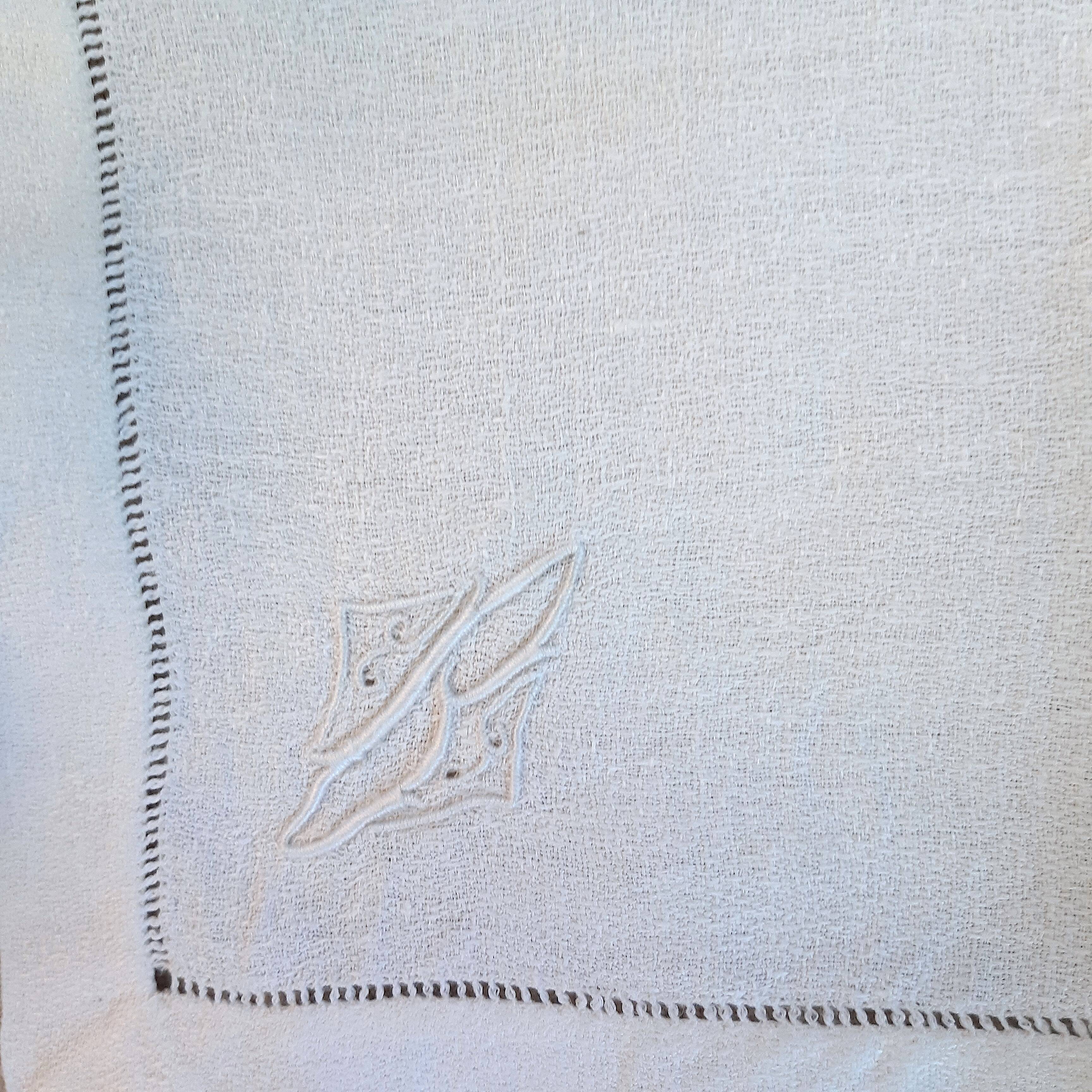 12 serviettes d'invités monogrammées "B"