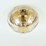 Mid-Century Glass & Brass Ceiling Light from Limburg, Germany, 1960s