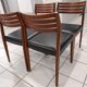 Suite of 4 chairs Scandinavian teak vintage 1970s