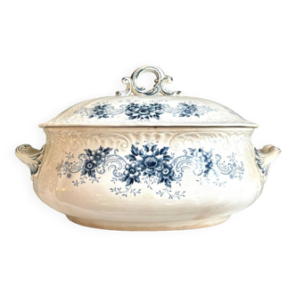 Sarreguemines tureen in iron clay, “Aida” service