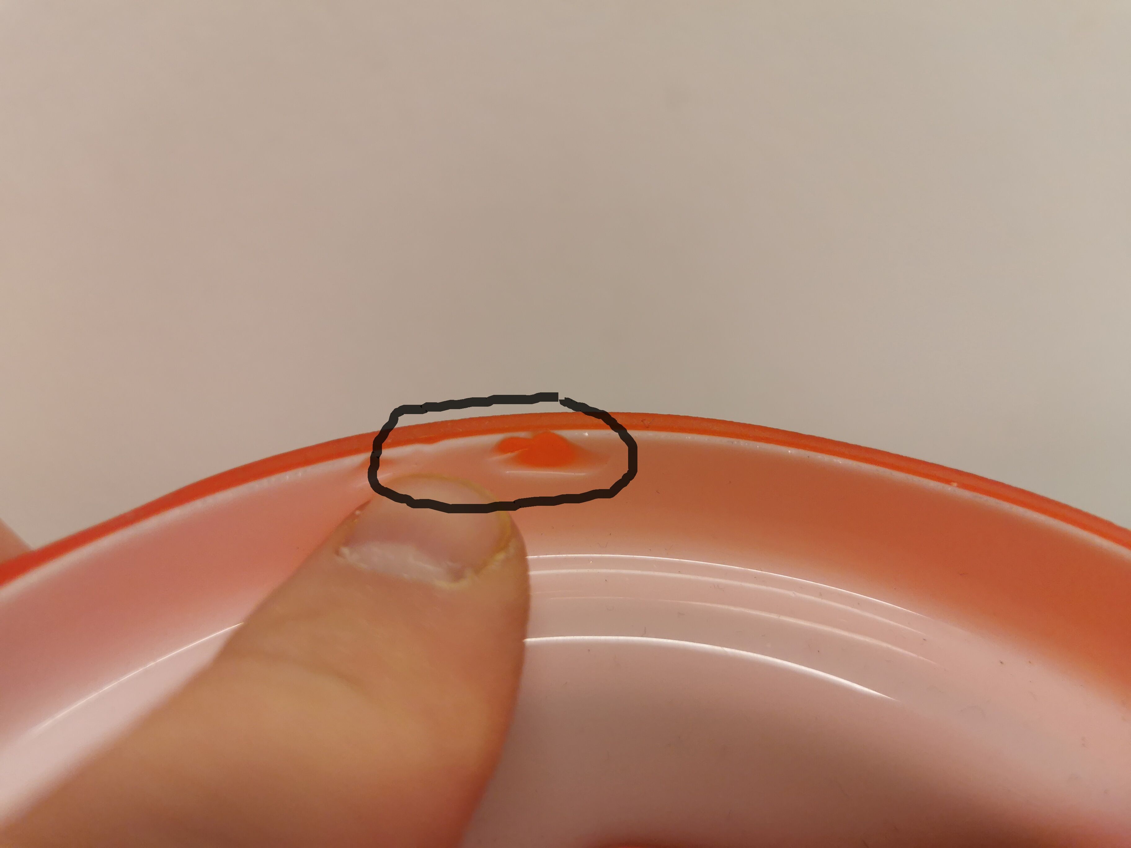 Table lamp, made in red double layer glass with metal details. estimated from the 1960s